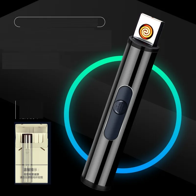 Ветрозащитная Зажигалка USB Электронная зарядка прикуриватель Заказная креативная зарядка мини Бесшумная зажигалка