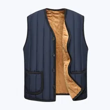 Осенний и зимний жилет для мужчин среднего возраста, толстый плюс бархатный Повседневный жилет, теплый жилет для мужчин