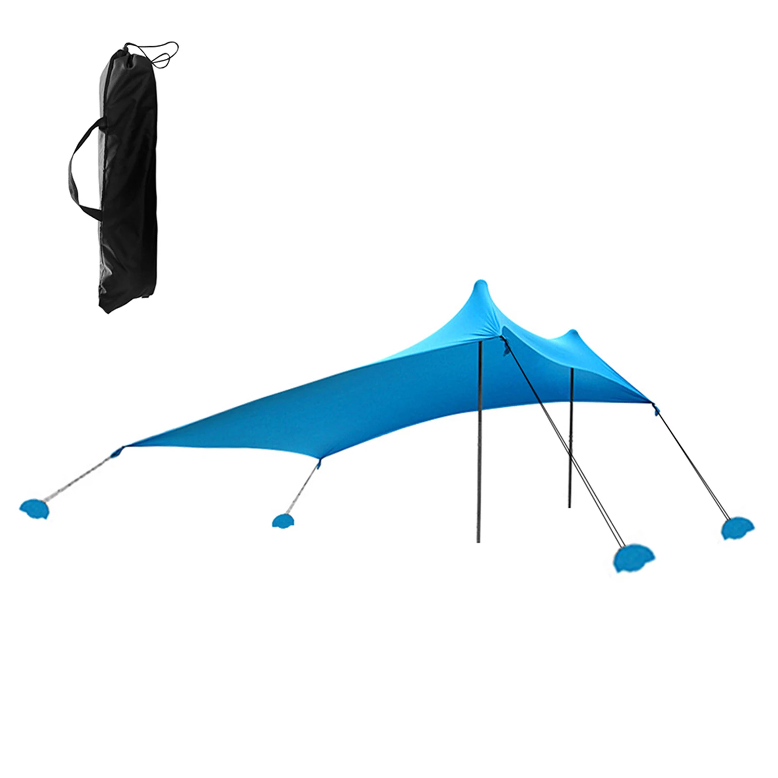 Family Beach Sunshade Lightweight Sun Shade Tent With Sandbag Anchors
