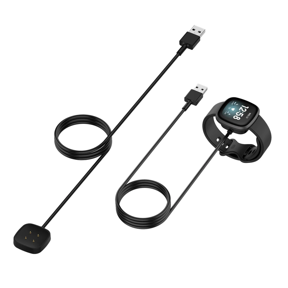 

1 м/30 см Магнитный зарядный USB-кабель для Fitbit Versa 3/Sense, зарядные устройства для умных часов, линия, портативный адаптер питания для Versa3