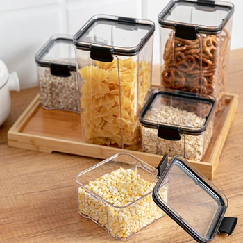 

2020 new Fashion Kitchen Transparent Sealed Cans Grains Storage Boxes Refrigerator Dry Goods Storage Containers товары для кухни
