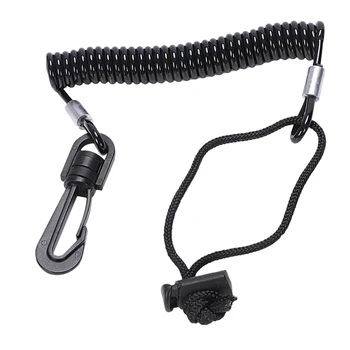 

DIDEEP Diving Coil Lanyard Scuba Dive Snorkeling Lanyard Anti-Lost Spring Webbing Dual Clips Diving Cameras Lights Safety Rope S