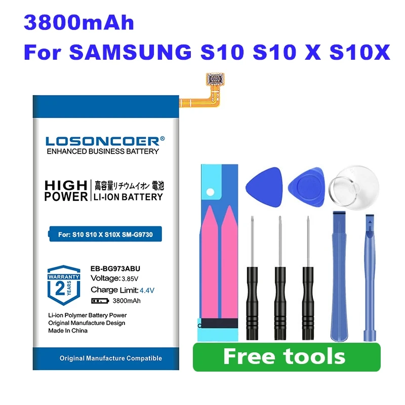 0 цикл LOSONCOER 3800 мАч EB-BG973ABU батареи для samsung GALAXY S10 S10 X S10X SM-G9730 G9730 Смартфон батарея