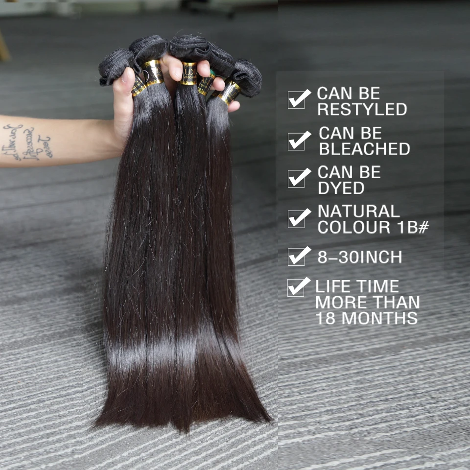 

Rosa Beauty Peruvian Virgin Hair Straight 3 Bundles/Lots 100% Human Hair Extension Unprocessed 8-28 30 Inch Hair Bundles Weaves
