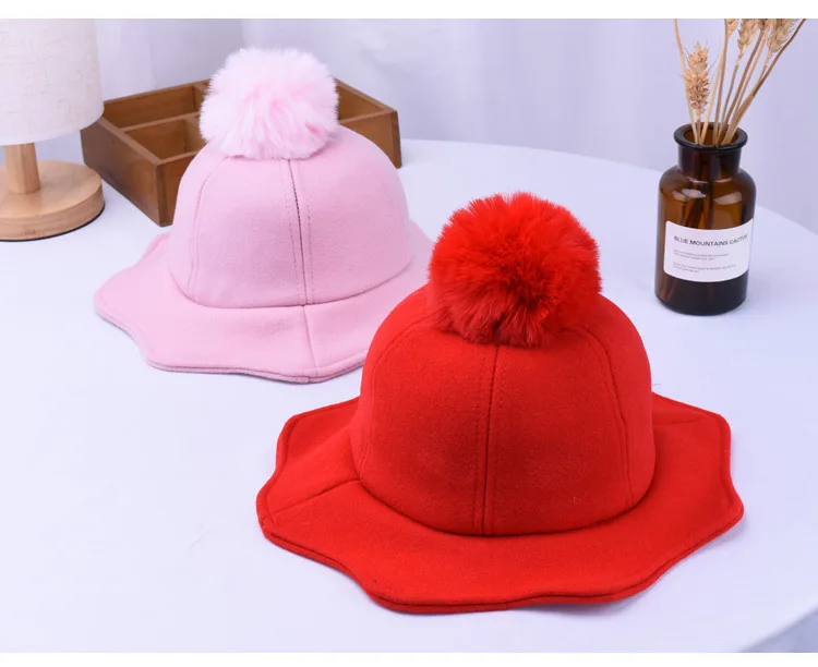 MILANCEL детские зимние шапки, меховые шапки с помпонами для девочек, однотонные шапки для мальчиков в рыбацком стиле