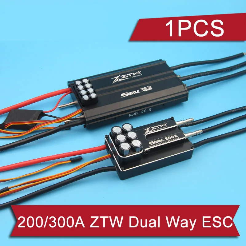 

1pc ZTW 2-8S 200A 6-14S 300A Watercooling Brushless ESC Dual-way Bidirectional Waterproof Electronic Speed Controller fr RC Boat