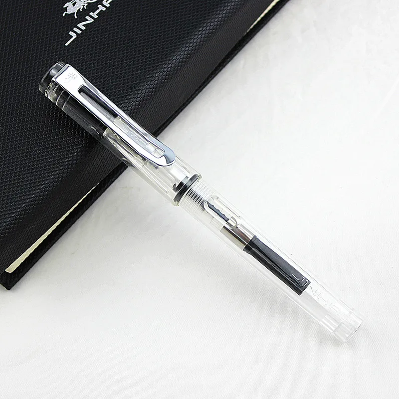 JINHAO 599 прозрачная белая Студенческая модная финансовая чернильная ручка 0 38 мм и 5