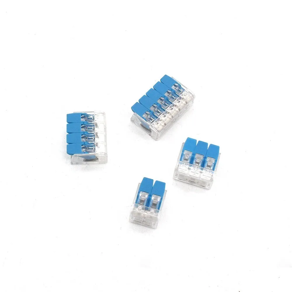 Blue 25/50/100 шт YJCAL мини электрический разъем проводки клетка Весна Универсальный быстрой терминал бытовой пуш-ап-в клеммный блок - Цвет: Blue