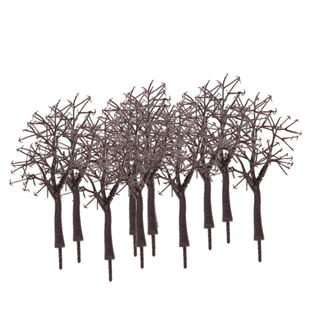 10x Bare Trunk Tree Branch Model 1:75, Tree Branches for Train Park Diorama Winter Scene Layout