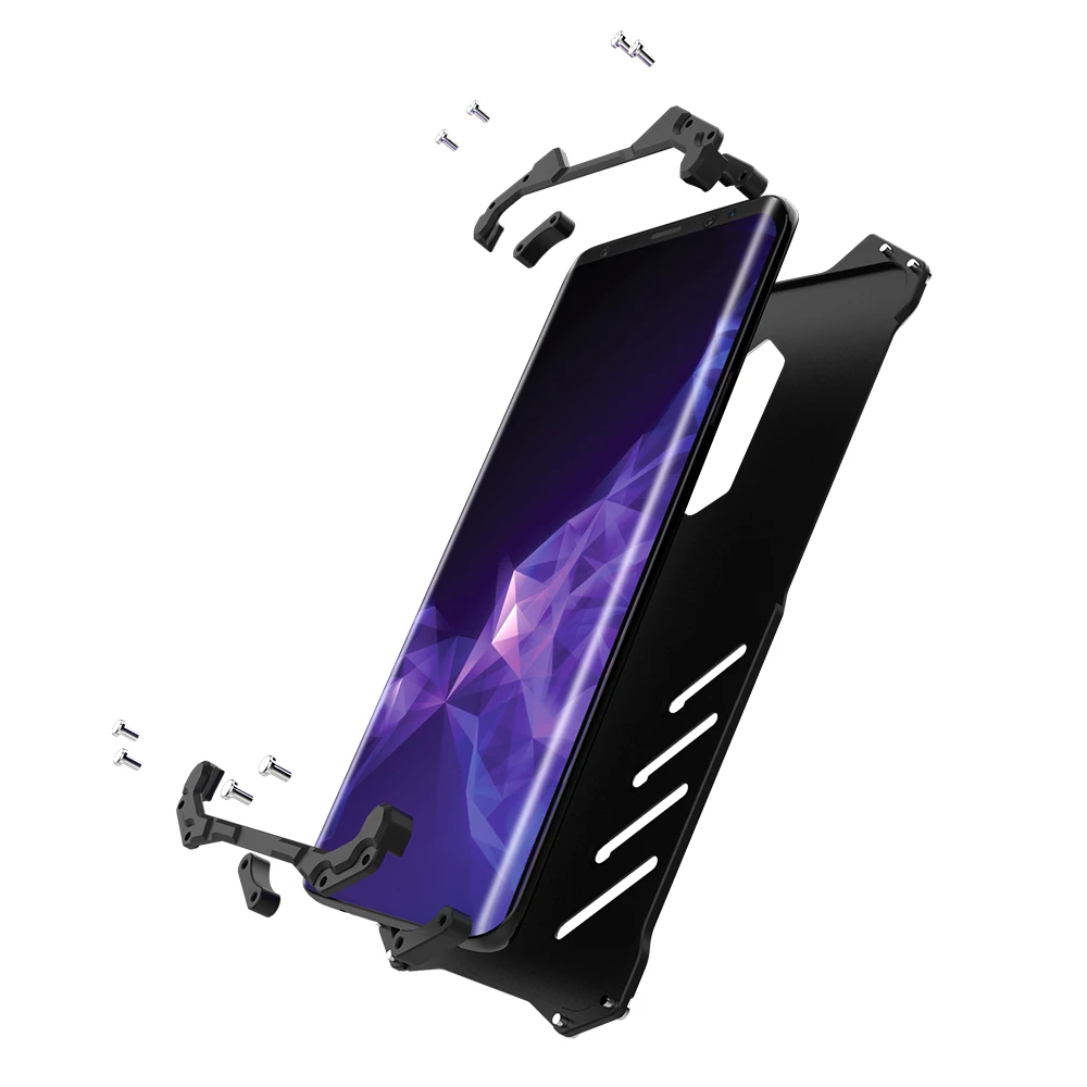 Бронированный Алюминиевый чехол с винтовым винтом в стиле Бэтмена для samsung galaxy S9 plus S10 S8 S7 Edge, военный противоударный защитный металлический чехол