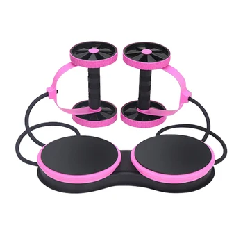

Ab Roller with Resistance Band Multifunctional Abinal Muscle Wheel Ab Machine Exercise Equipment Pink