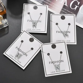 

ABDOABDO Pendant Letter Necklace Simple Temperament Short Letter with Rhinestone Clavicle Chain Necklace Ladies Stainless Steel