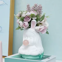 Скандинавские милые девушки половинной длины портрет смолы ваза Творческий дом искусство и ремесло настольные Цветочные организации художественные украшения X4120