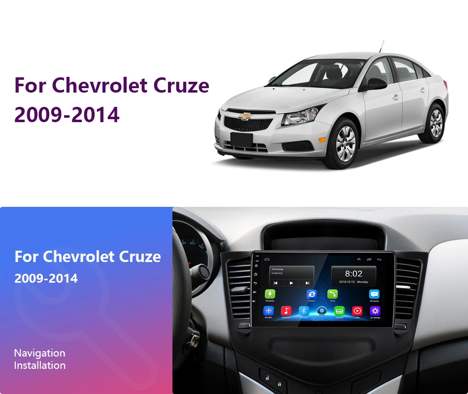 Best Jansite Android Car Radio for Chevrolet Cruze 2009 2010 2011 2012 2013 2014 FM AM touch screen 4G Internet WIFI Reversing image 1