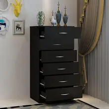 6 ящиков шкафчик глянцевый передний светодиодный прикроватный столик спальня черный тумбочка