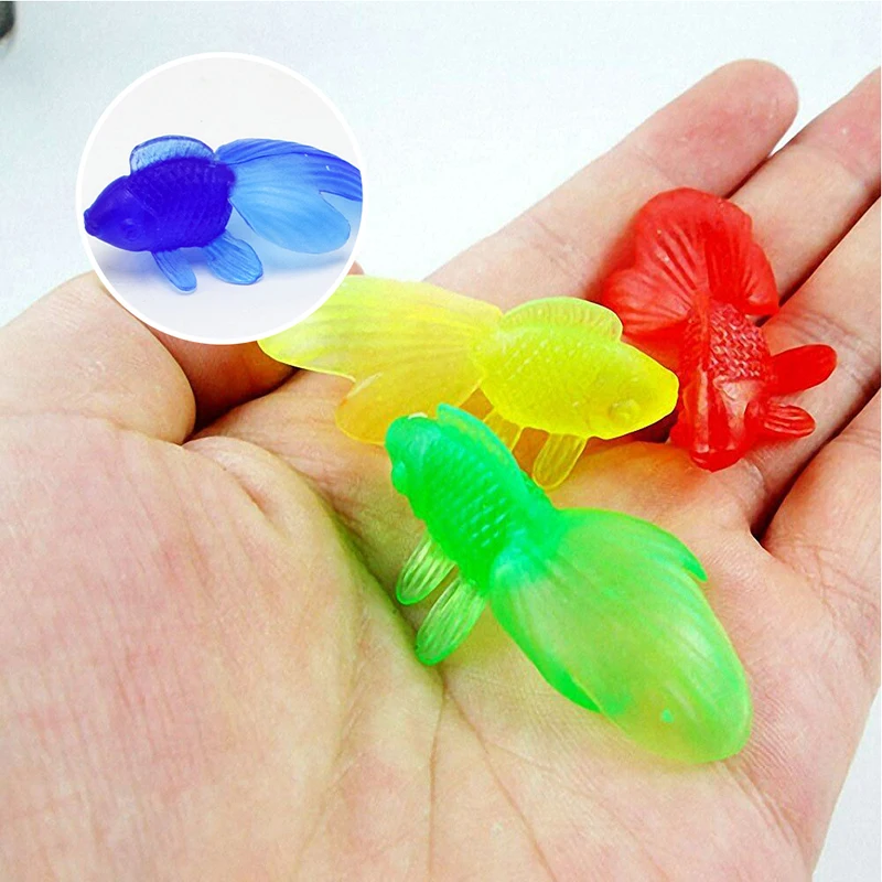 Bathing Tool Baby Soft Rubber Gold Fish Toys Cute Plastic Simulation Small Goldfish Water Shower Toy Kids Swimming Beach Toys
