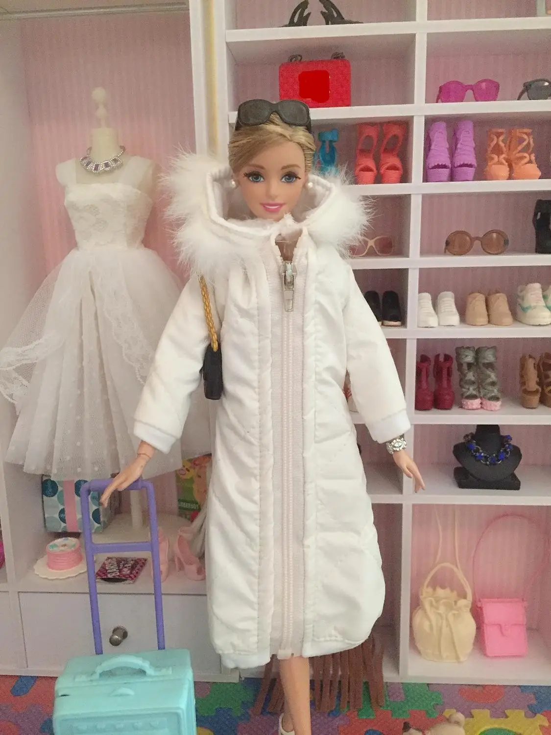 Новинка 1/6 зимнее пальто для куклы Blyth длинное платье зимняя одежда юбка куртка