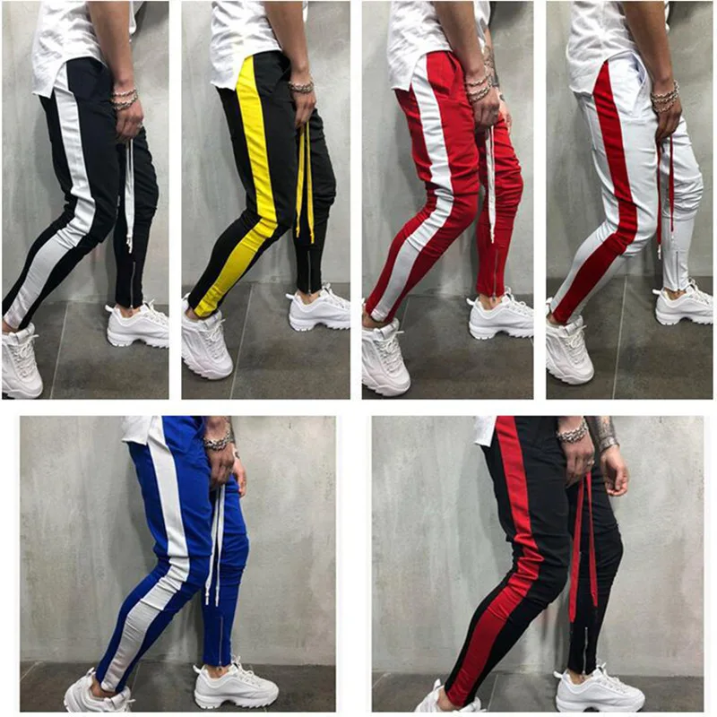 

2018 Muscle Kid Brother Fitness Men Casual Gymnastic Pants Fitness Running Joint Solid Color Hip Hop Pants
