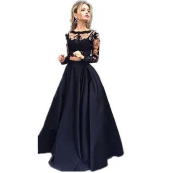 

2 Pieces Women Long sleeve Lace Shirt and Maxi Skirt Set Evening Party Clothes