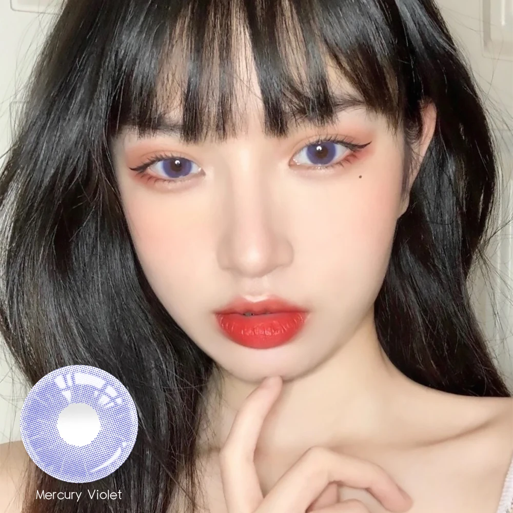 OVOLOOK 2pcs/пара красивых линзы контактные Цвет ed для глаз фиолетовый объектив