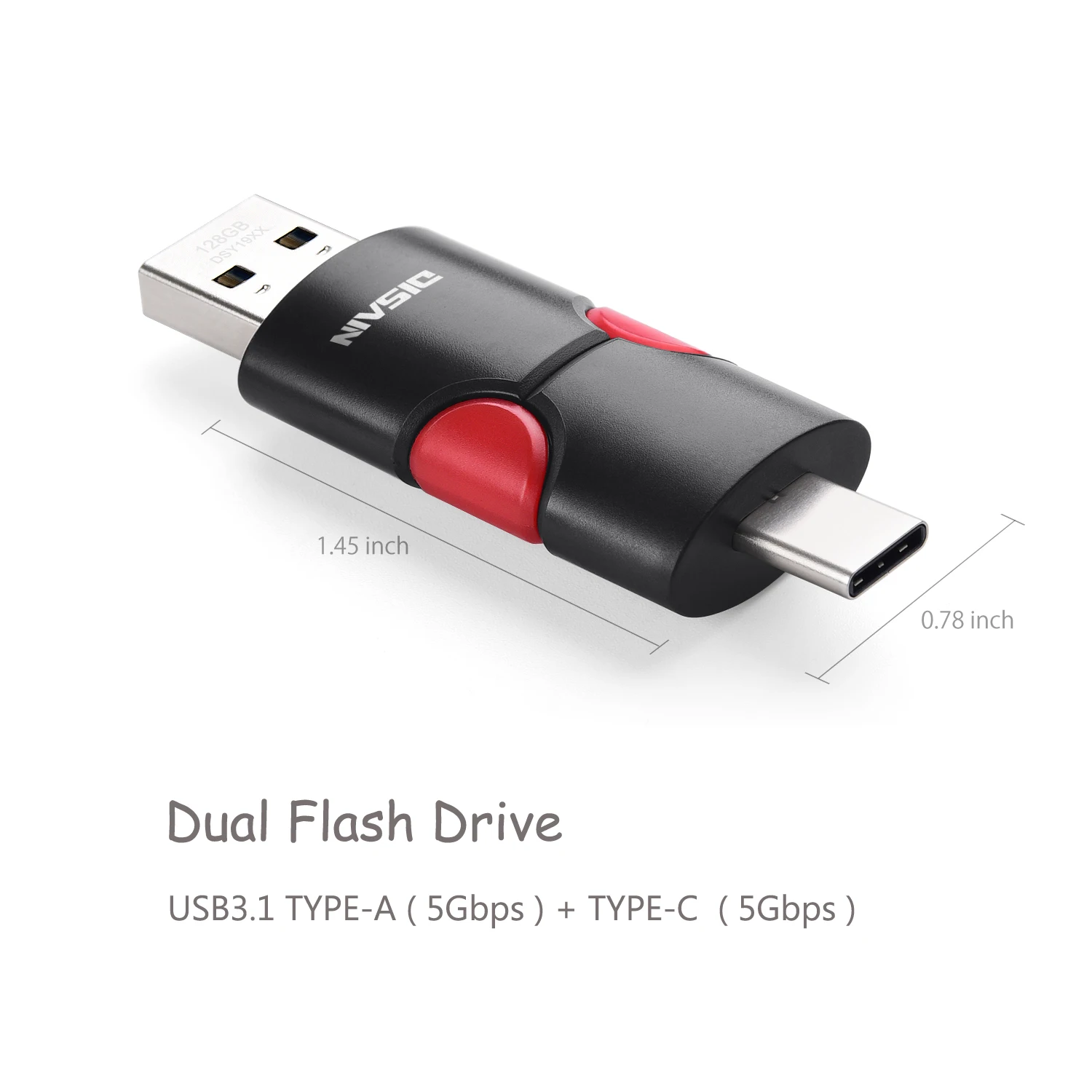 100% Authentic DISAIN 2 in 1 Type-C+USB 3.0 Flash Drive External Storage Memory Stick 64GB 128 GB Pen Drives For Computer Office custom usb drives USB Flash Drives