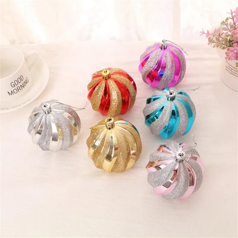 8CM 12PCS/Box Thread Handmade Christmas Balls Merry Christmas Tree Hanging Decorations Xmas Ornament Balls Party DIY