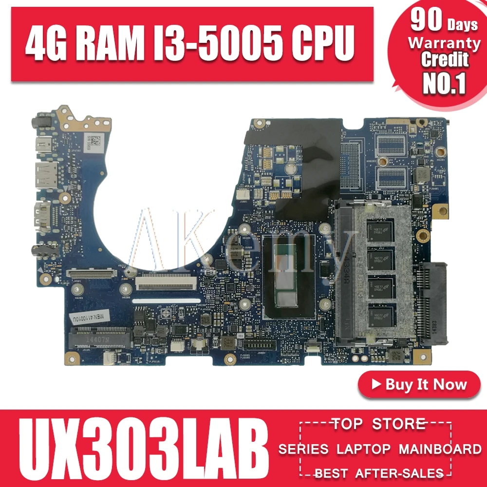 UX303LAB материнская плата 4G RAM I3 5005 CPU для For Asus UX303LA UX303LB UX303LN UX303L UX303 ноутбука