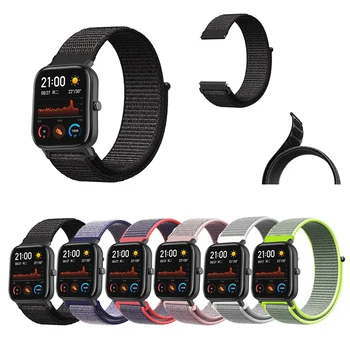 

For Huami Amazfit GTS Band 20mm Ultra Soft Loop Nylon Canvas Replaceable Watch Strap Easy Remove For Amazfit GTS Bracelet 20 mm