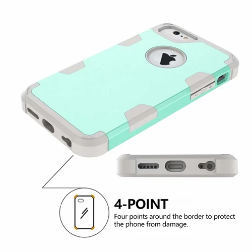 Aqua Grey Для iPhone 6S/6 4," гибридный противоударный защитный резиновый силиконовый чехол для задней панели 7 8 Plus X Xs чехол - Цвет: Aqua Grey