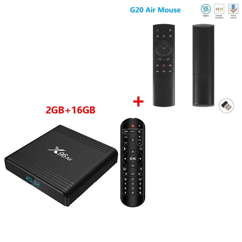 2GB16GB add g20s X96 Air Amlogic S905X3 Android 9,0 Smart Tv Box 4 ГБ 32 ГБ 2,4G 5G Wifi BT4.1 телеприставка 1080P 4K Netflix медиаплеер - Цвет: 2GB16GB add g20s
