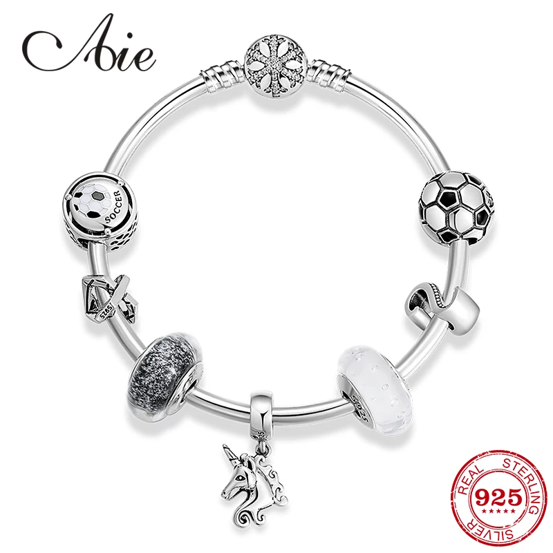 Горячая 925 стерлингового серебра спортивная серия тематика "Кубок мира по футболу" браслеты шарма готового продукта для моды Ювелирное Украшение ручной работы