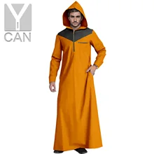 Aliexpress - Y-CAN Men’s Muslim Fashion Jubba Thobe With Long Sleeves Plus Size Islamic Hooded Clothing Muslim Texture Hemming Robe Y211002