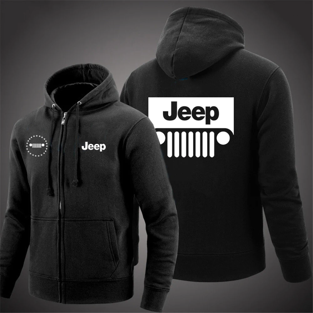 Spring Men's Jeeps Retro Hoodies Comfortable Pullover Fleece Cotton