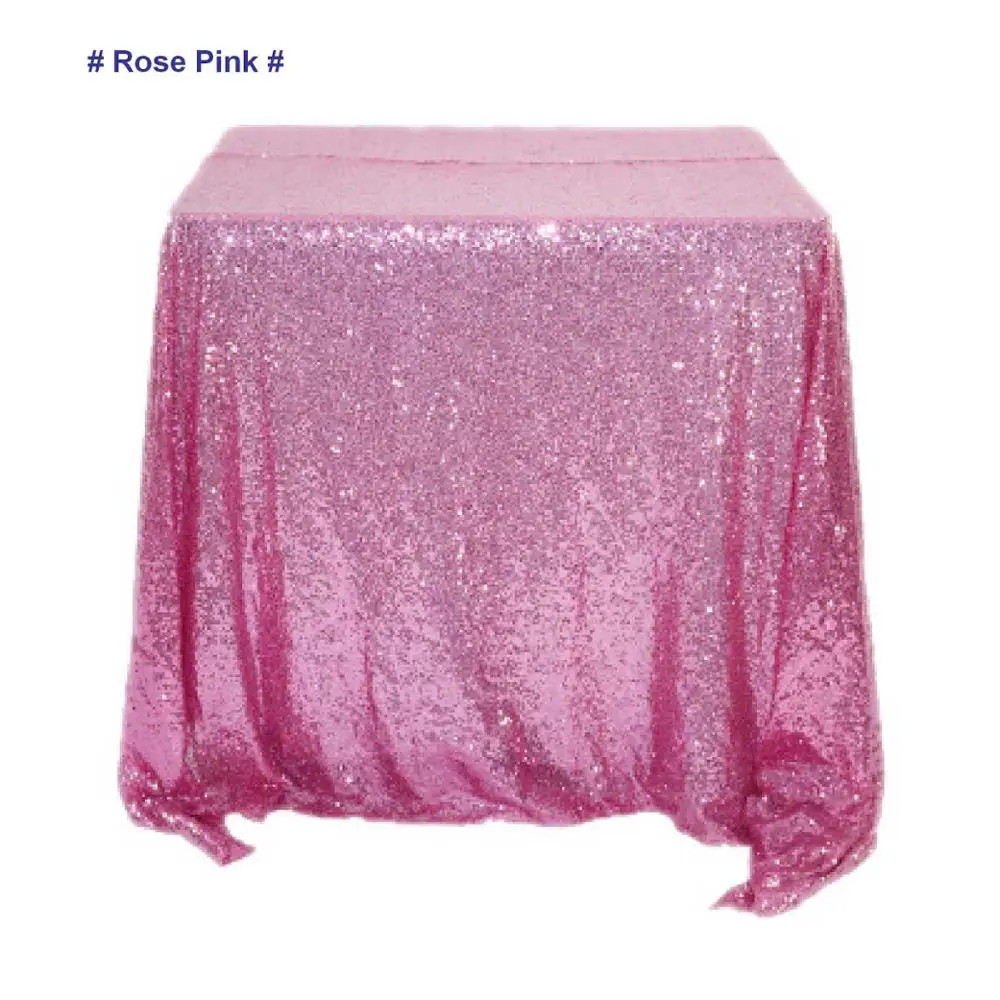Rose pink Лидер продаж прямоугольная блестящая Банкетная скатерть с блестками для свадебного торжества, рождественские вечерние украшения, розовое, золотое, серебряное, 18 цветов - Цвет: Rose pink