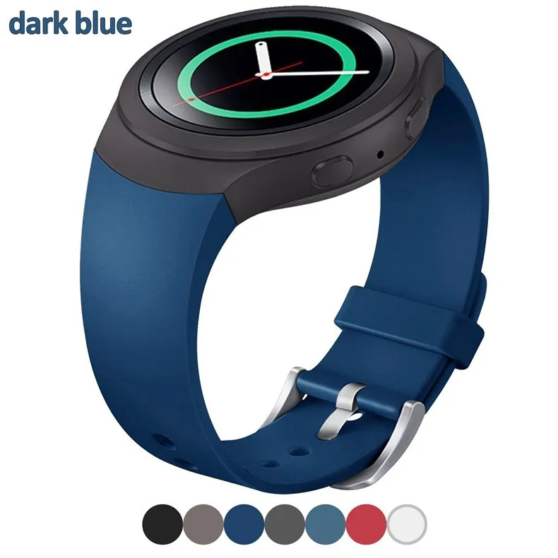 dark blue Сменный силиконовый ремешок для часов samsung gear S2 Смарт-ремешок для часов стильный силиконовый сменный ремешок на запястье - Цвет ремешка: dark blue