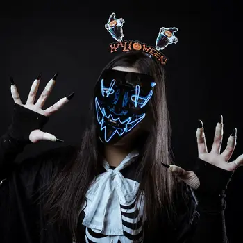 

Led Halloween Mask, Masquerade Ball Role Play Luminous Mask Party Masks 1