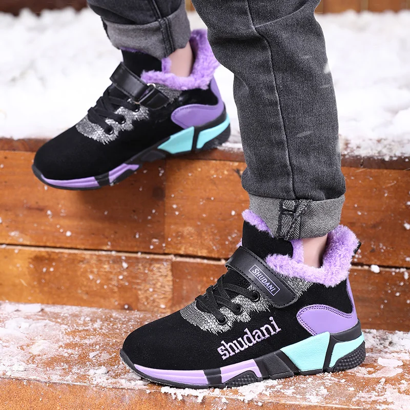 Детская спортивная обувь для девочек, обувь для бега, детская удобная теплая зимняя обувь для девочек, кроссовки, детская зимняя обувь