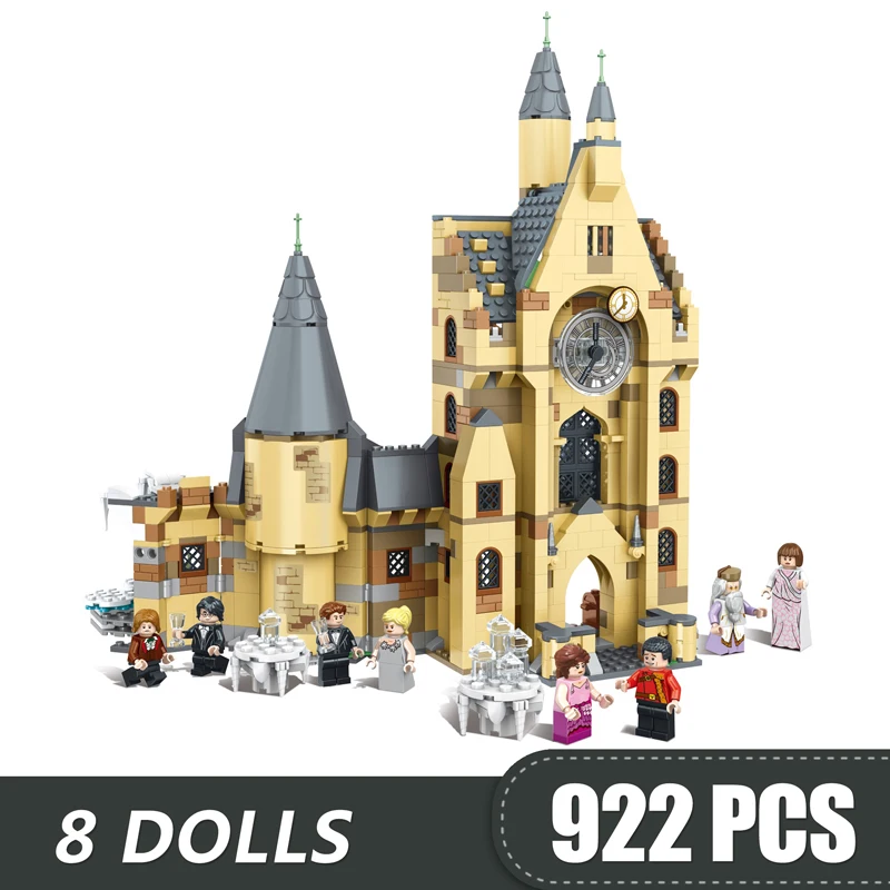 

922PCS New Building Blocks Brick Kits Compatible Legoe Harri Clock Tower Magic Castle 75948 Toys for Boys Children DIY