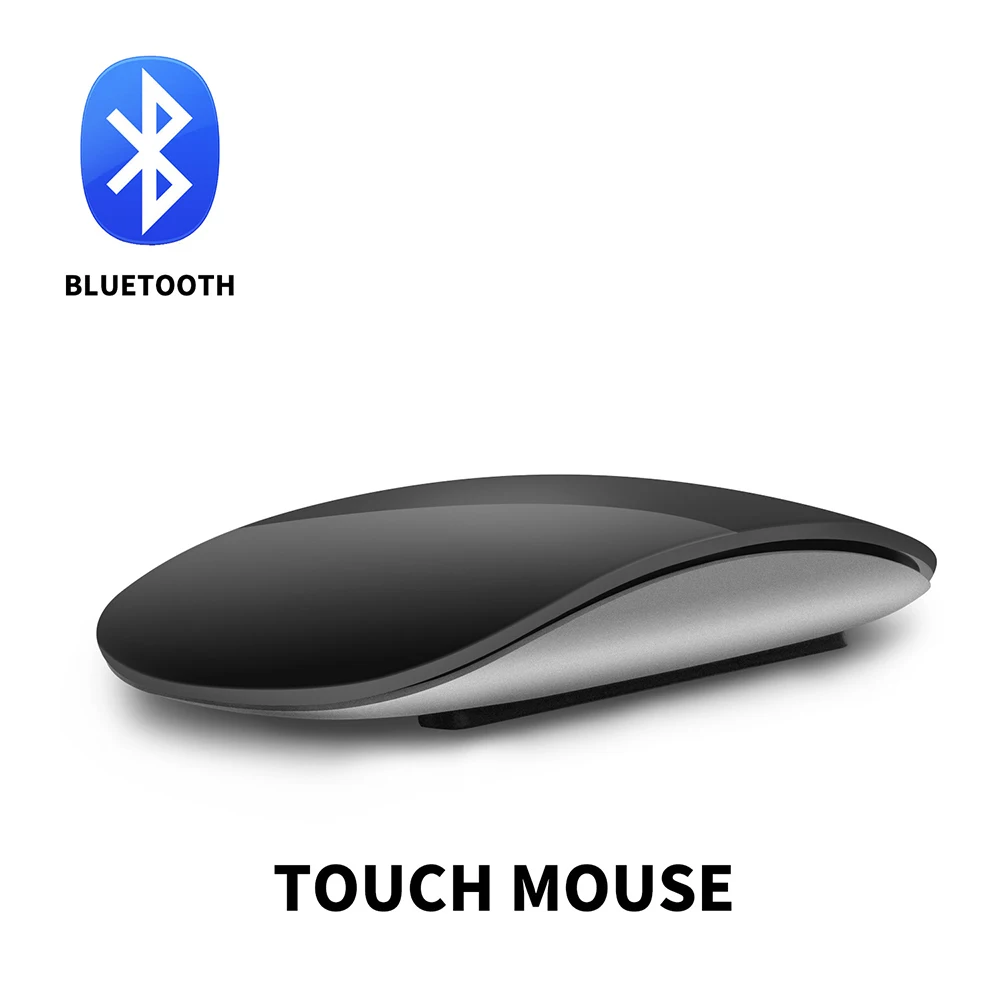 Bluetooth 5.0 Wireless Mouse Rechargeable Silent Multi Arc Touch Mice Ultra-thin Magic Mouse For Laptop Ipad Mac PC Macbook Blu 