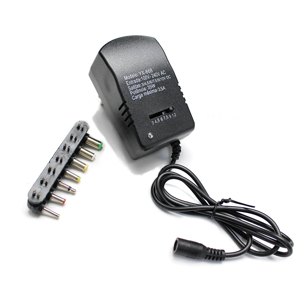 

Universal Adapter Power Supply Adjustable AC/DC 220V TO 12V 9V 7.5V 6V 4.5V 3V 3A 30W Muti Adapter Plug Connect Charger For LED