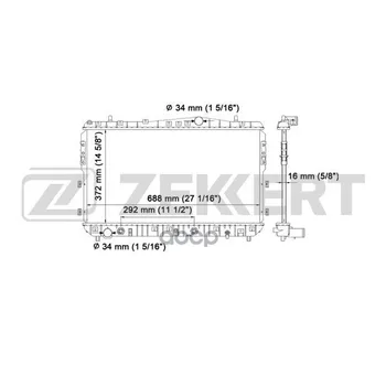 

Radiator OHL. DV. Chevrolet Lacetti (J200) 05-daewoo Nubira (Klan) 03-zekkert art. mk-1182
