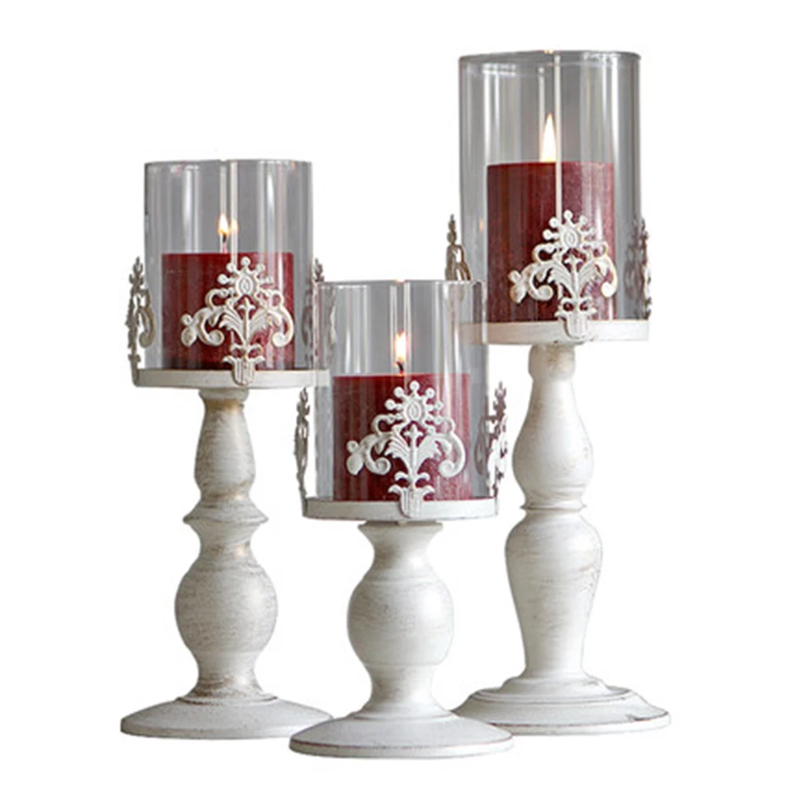 European Iron Candle Holder Metal Glass Retro Romantic Valentines Day Decor Centerpieces Centros De Mesa Nordic Home 60K42 | Дом и сад