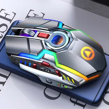 

2.4GHz Wireless Mouse Gamer Rechargeable Gaming 7 Keys 1600 DPI RGB Backlit Mice for Computer PC