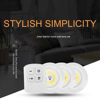

Under Cabinet Light with Remote Control Battery Wireless Dimmable COB Closets Lights Wardrobe Lighting for Bathroom Decoration
