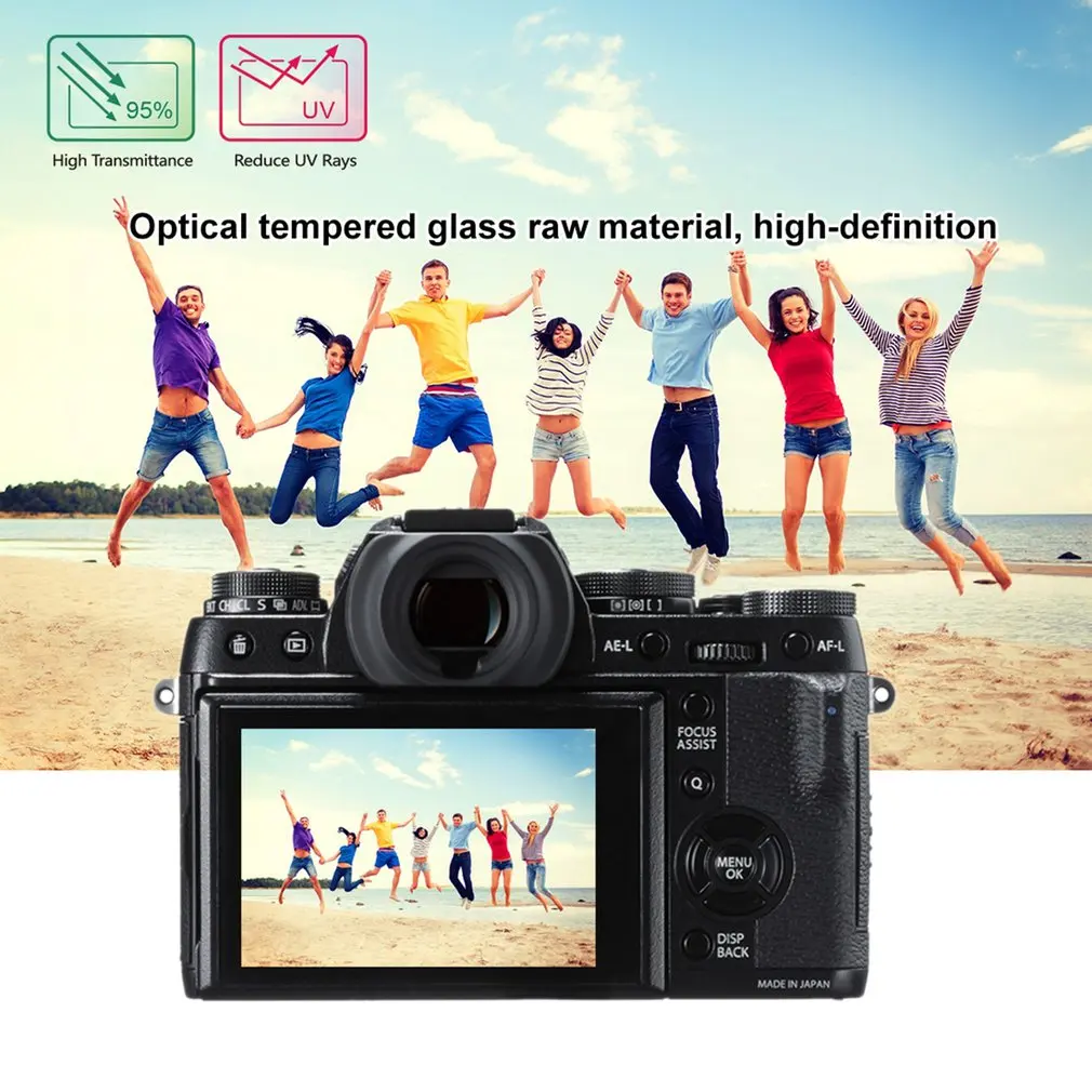 Clear LCD Screen Premium Protective Film 8H Premium Tempered Glass Cover Film Suitable For Fuji XT1/XT2/XA3 Camera