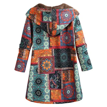 Women Hooded Floral Parkas