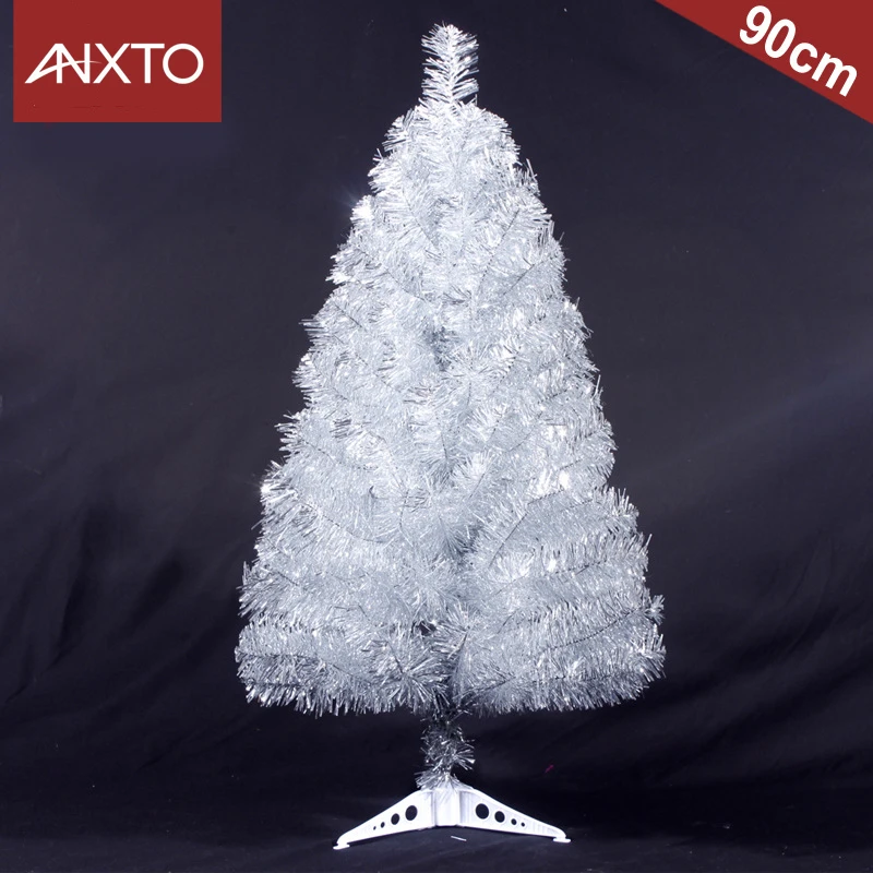 90 см Рождественская Елка белая Мини искусственная Рождественская елка серебряные рождественские украшения для дома