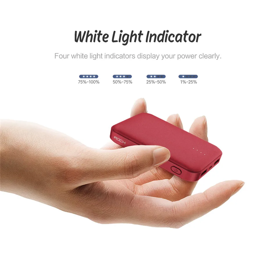 ROCK Mini power Bank портативный ультратонкий полимерный аккумулятор 10000 мАч для iPhone 11 Pro XR