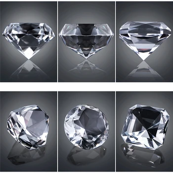 

H&D 3pcs Faceted Crystal Glass Diamond Jewel Paperweight Idea For Christmas Gift Birthstone Table Decoration