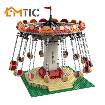 

BuildMOC MOC-36035 Swing Ride Carousel Trojan Horse 1040pcs Building Blocks Diy Toys Bricks Collection Model Christmas Gift Kids